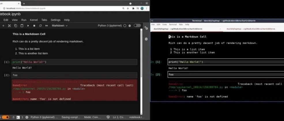 新编辑神器,可以在终端运行 Jupyter Notebook 了!