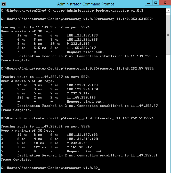 基于tcp协议的windows trace工具:tracetcp
