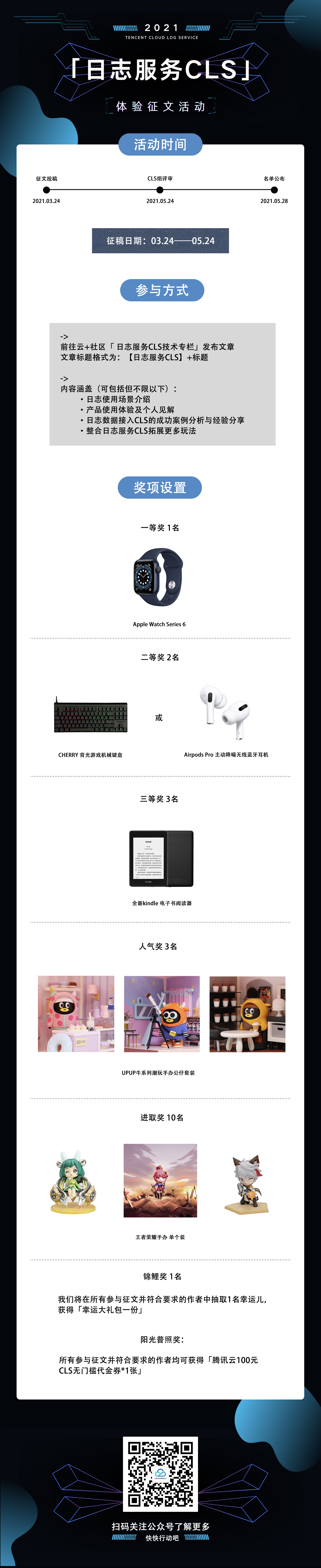 【腾讯云日志服务CLS】体验征文活动正式开始啦!!Apple Watch只等你来拿!!?