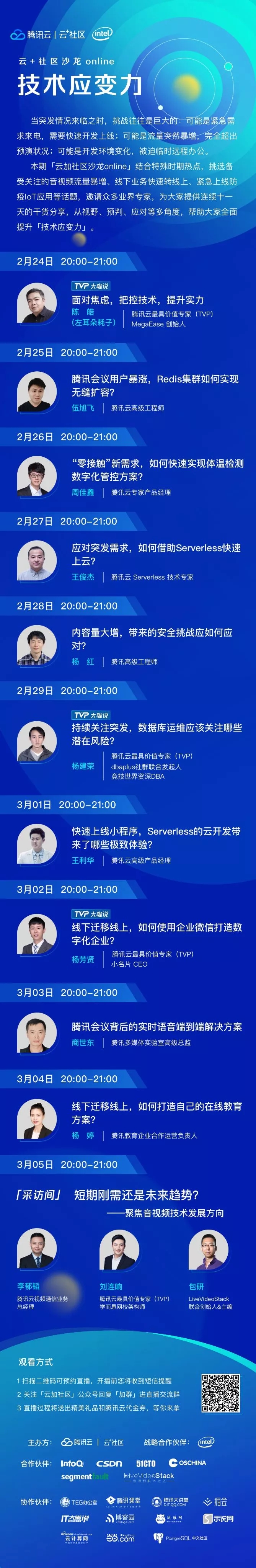 聚焦【技术应变力】腾讯云开发者社区沙龙online重磅上线!