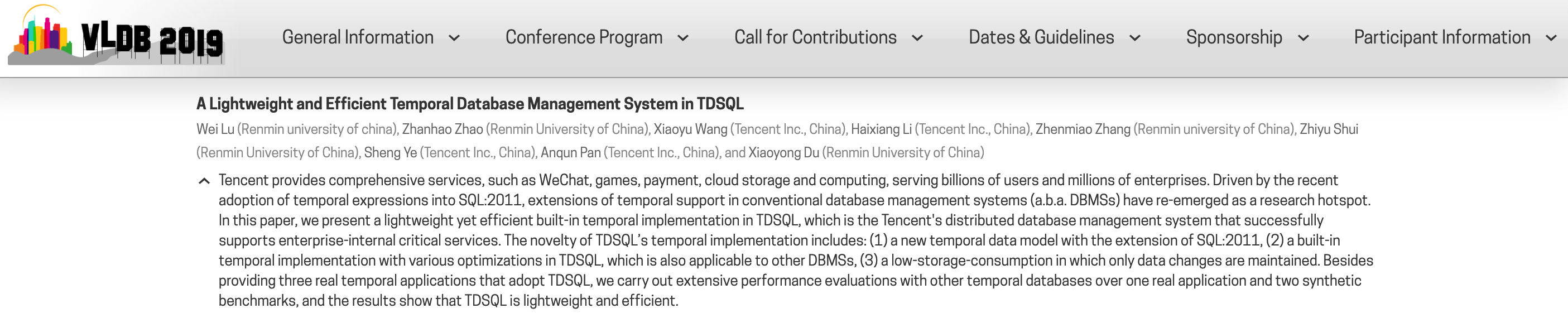 VLDB 2019 | 揭秘腾讯TDSQL全时态数据库系统