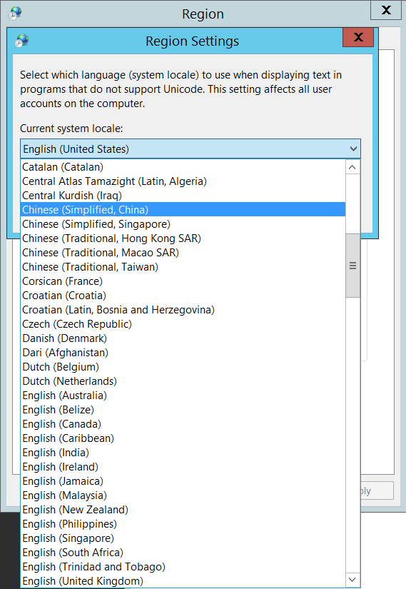 Windows Server 2012 英文版设置成简体中文语言