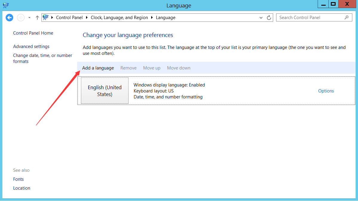 Windows Server 2012 英文版设置成简体中文语言