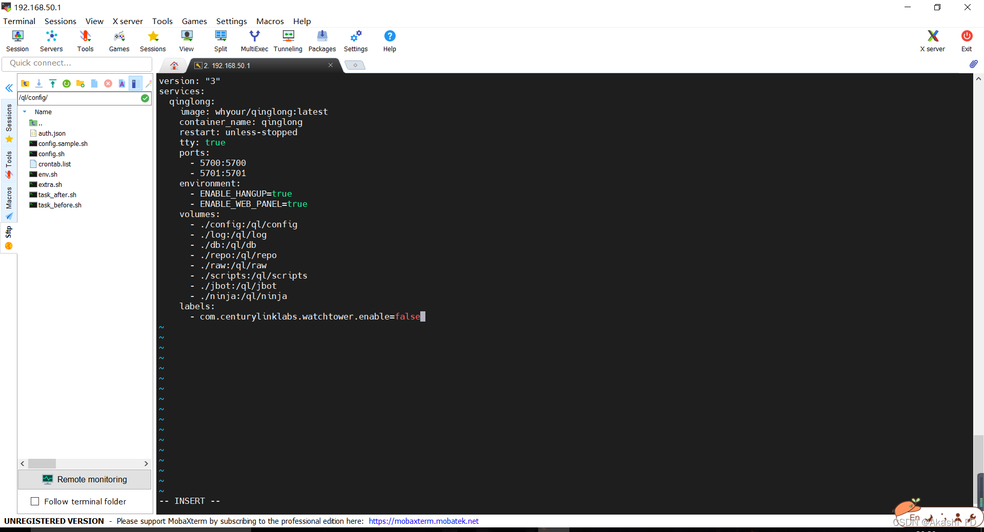 openwrt 软路由 docker安装青龙面板 + Ninja
